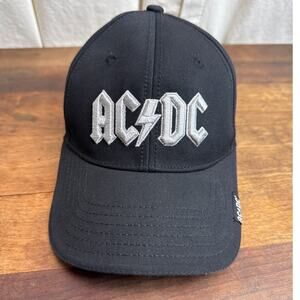 AC/DC Music Rock Band Concept One Accessories Black Strapback Hat 100% Cotton